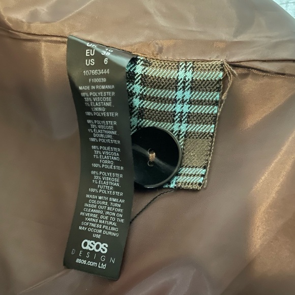 Long Jacket Aqua & Brown Plaid - Picture 8 of 8